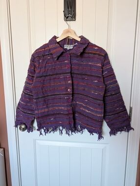 Vintage Silver Stream Cotton Weave Western Jacket Women’s Medium Purple/Red